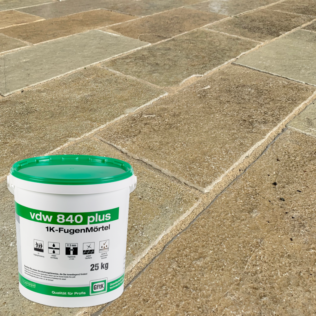 GftK vdw 840 Plus 1KFugenmörtel 25 kgEimer BASALT — Natursteinpark